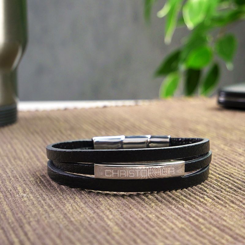 Bild von herrenarmband mit gravur ledjpg | Individuelle 🎁 persönliche 🎁 personalisierte Geschenke bedruckt ▪ bestickt ▪ graviert