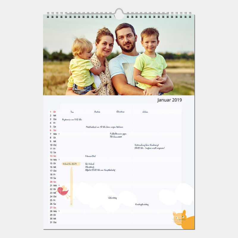 Bild von familienplaner a hochjpg | Individuelle 🎁 persönliche 🎁 personalisierte Geschenke bedruckt ▪ bestickt ▪ graviert