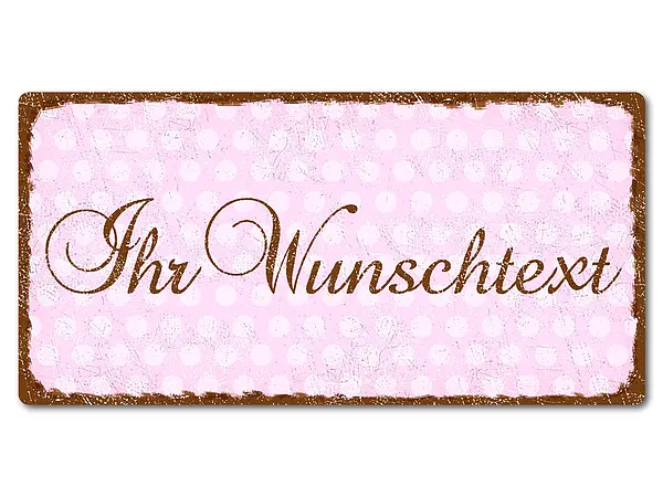 Bild von retro schild mit polka dots jpg | Individuelle 🎁 persönliche 🎁 personalisierte Geschenke bedruckt ▪ bestickt ▪ graviert