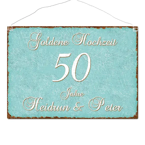 Bild von schild goldene hochzeit undjpg | Individuelle 🎁 persönliche 🎁 personalisierte Geschenke bedruckt ▪ bestickt ▪ graviert