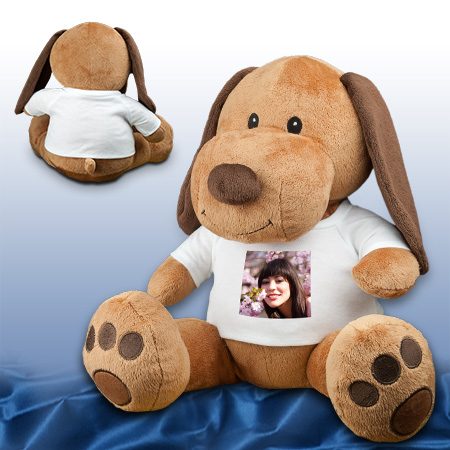 Bild von kuscheltier hund mit fotojpg | Individuelle 🎁 persönliche 🎁 personalisierte Geschenke bedruckt ▪ bestickt ▪ graviert