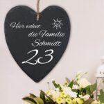 Bild von personalisiertes schieferherzjpg | Individuelle 🎁 persönliche 🎁 personalisierte Geschenke bedruckt ▪ bestickt ▪ graviert