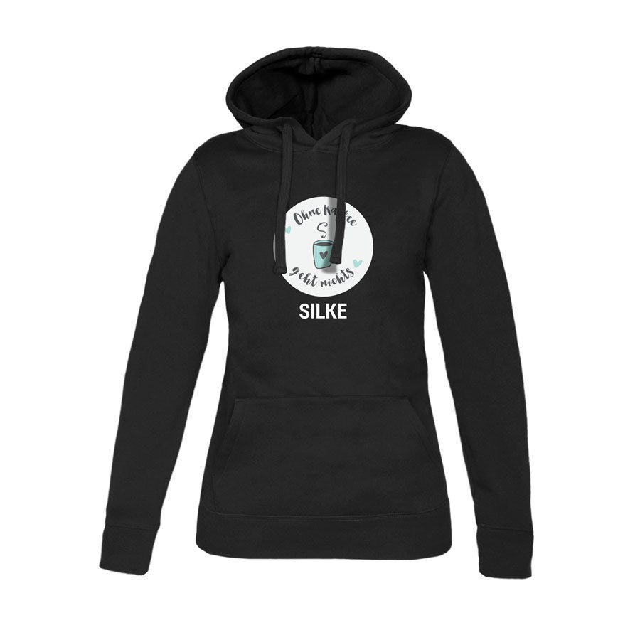 Bild von hoodie damen schwarz sjpg | Individuelle 🎁 persönliche 🎁 personalisierte Geschenke bedruckt ▪ bestickt ▪ graviert