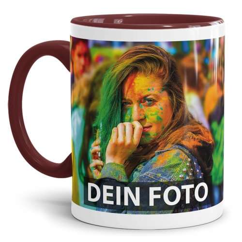 Bild von   fototasse innen henkel weinrotjpg | Individuelle 🎁 persönliche 🎁 personalisierte Geschenke bedruckt ▪ bestickt ▪ graviert