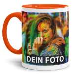 Bild von   fototasse innen henkel orangejpg | Individuelle 🎁 persönliche 🎁 personalisierte Geschenke bedruckt ▪ bestickt ▪ graviert