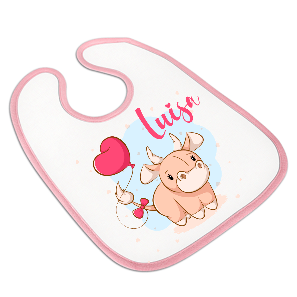 Bild von baby laetzchen mit namen kuhpng | Individuelle 🎁 persönliche 🎁 personalisierte Geschenke bedruckt ▪ bestickt ▪ graviert