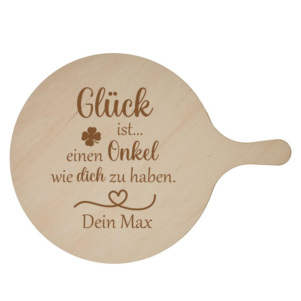 Bild von pizzabrett glueck ist einen onpng | Individuelle 🎁 persönliche 🎁 personalisierte Geschenke bedruckt ▪ bestickt ▪ graviert