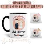 Bild von tassen und kissen zur hochzeitjpg | Individuelle 🎁 persönliche 🎁 personalisierte Geschenke bedruckt ▪ bestickt ▪ graviert