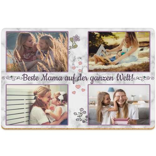 Bild von platzset fuer mama mit fotosjpg | Individuelle 🎁 persönliche 🎁 personalisierte Geschenke bedruckt ▪ bestickt ▪ graviert