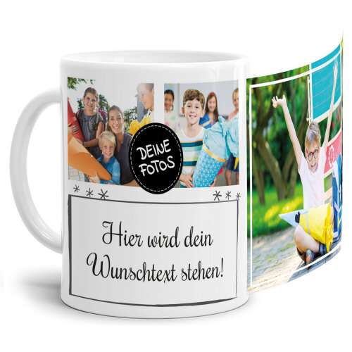 Bild von tasse mit fotocollage und wunsjpg | Individuelle 🎁 persönliche 🎁 personalisierte Geschenke bedruckt ▪ bestickt ▪ graviert