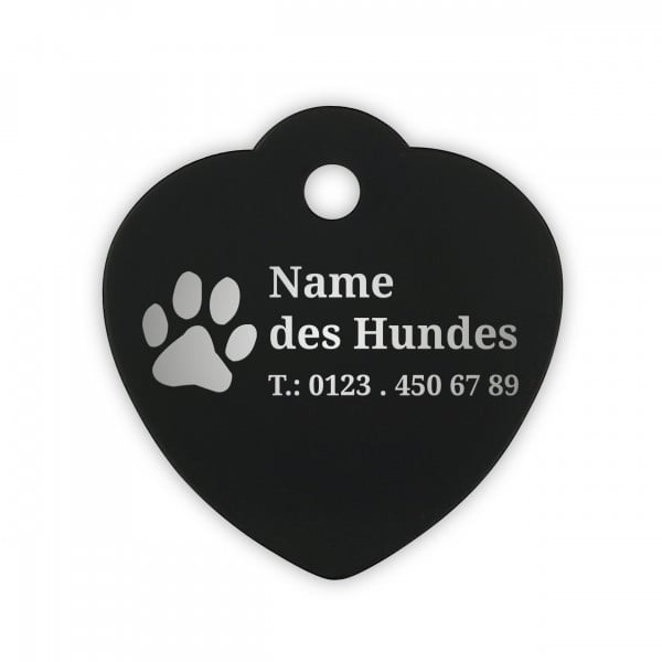 Bild von hundemarke herz gravurmassjpg | Individuelle 🎁 persönliche 🎁 personalisierte Geschenke bedruckt ▪ bestickt ▪ graviert