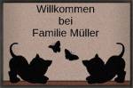 Bild von gestaltbare fussmatte katzen bjpg | Individuelle 🎁 persönliche 🎁 personalisierte Geschenke bedruckt ▪ bestickt ▪ graviert