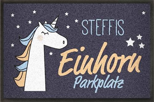 Bild von fussmatte mit einhornmotiv gesjpg | Individuelle 🎁 persönliche 🎁 personalisierte Geschenke bedruckt ▪ bestickt ▪ graviert