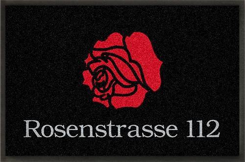 Bild von fussmatte rosendesign zum bescjpg | Individuelle 🎁 persönliche 🎁 personalisierte Geschenke bedruckt ▪ bestickt ▪ graviert