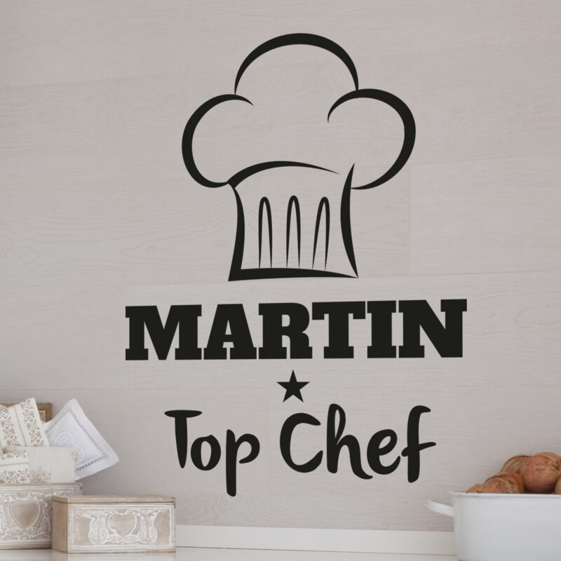 Bild von wandtattoo top chef personalisjpg | Individuelle 🎁 persönliche 🎁 personalisierte Geschenke bedruckt ▪ bestickt ▪ graviert