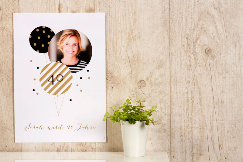 Bild von poster mit foto und eigenem tejpg | Individuelle 🎁 persönliche 🎁 personalisierte Geschenke bedruckt ▪ bestickt ▪ graviert