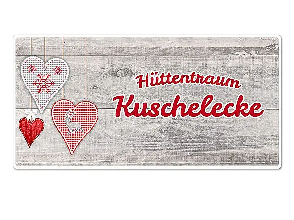 Bild von huettentraum dekoschild kuschejpg | Individuelle 🎁 persönliche 🎁 personalisierte Geschenke bedruckt ▪ bestickt ▪ graviert