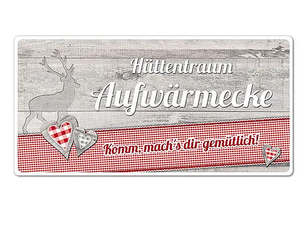 Bild von dekoschild huettentraum mit wujpg | Individuelle 🎁 persönliche 🎁 personalisierte Geschenke bedruckt ▪ bestickt ▪ graviert