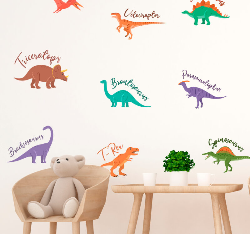 Bild von dinosaurier mit namen wandtattjpg | Individuelle 🎁 persönliche 🎁 personalisierte Geschenke bedruckt ▪ bestickt ▪ graviert