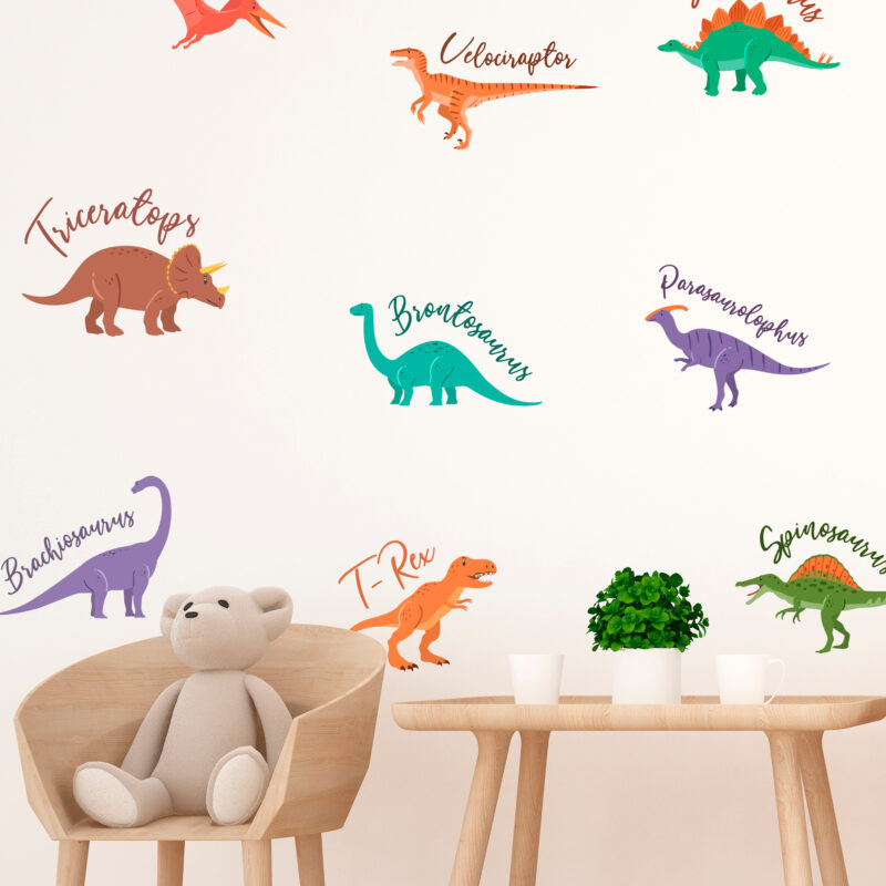 Bild von dinosaurier mit namen wandtattjpg | Individuelle 🎁 persönliche 🎁 personalisierte Geschenke bedruckt ▪ bestickt ▪ graviert