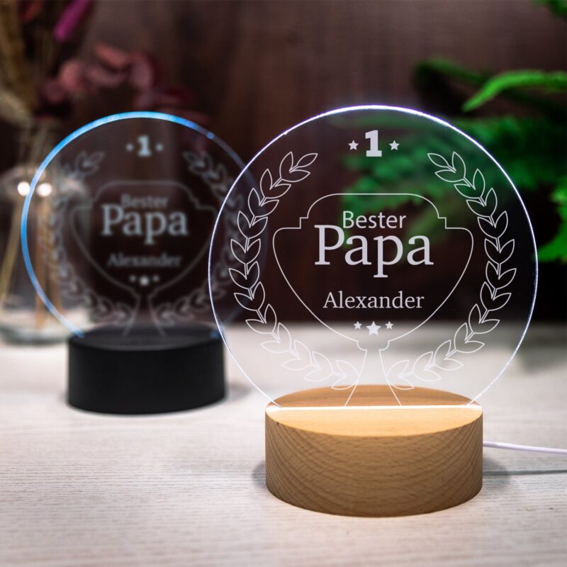 Bild von led leuchte fuer papa mit persjpg | Individuelle 🎁 persönliche 🎁 personalisierte Geschenke bedruckt ▪ bestickt ▪ graviert