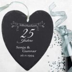 Bild von schieferherz silberhochzeitjpg | Individuelle 🎁 persönliche 🎁 personalisierte Geschenke bedruckt ▪ bestickt ▪ graviert