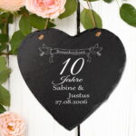 Bild von schieferherz rosenhochzeit mjpg | Individuelle 🎁 persönliche 🎁 personalisierte Geschenke bedruckt ▪ bestickt ▪ graviert