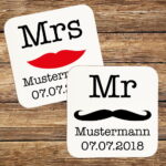 Bild von untersetzer mr mrs mit perjpg | Individuelle 🎁 persönliche 🎁 personalisierte Geschenke bedruckt ▪ bestickt ▪ graviert