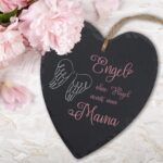 Bild von schieferherz engel ohne fluejpg | Individuelle 🎁 persönliche 🎁 personalisierte Geschenke bedruckt ▪ bestickt ▪ graviert