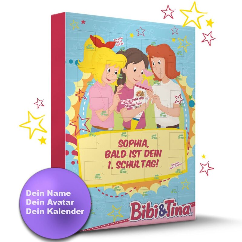 Bild von   bibi tina schulstart kalendejpg | Individuelle 🎁 persönliche 🎁 personalisierte Geschenke bedruckt ▪ bestickt ▪ graviert