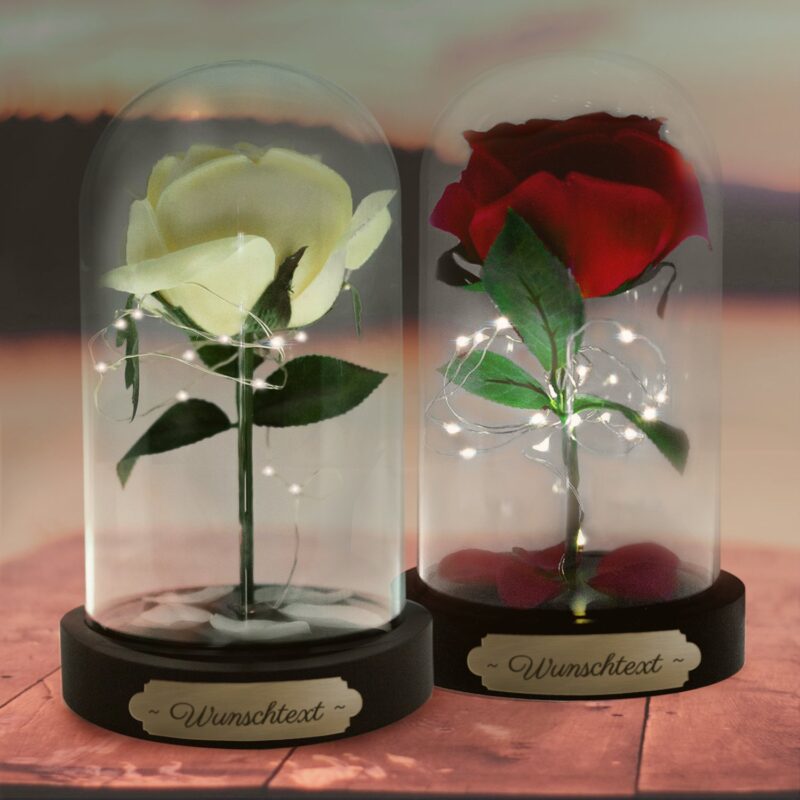 Bild von ewige rose im glas mit personajpg | Individuelle 🎁 persönliche 🎁 personalisierte Geschenke bedruckt ▪ bestickt ▪ graviert