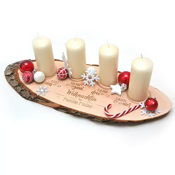 Bild von baumscheiben adventskranz ersjpg | Individuelle 🎁 persönliche 🎁 personalisierte Geschenke bedruckt ▪ bestickt ▪ graviert