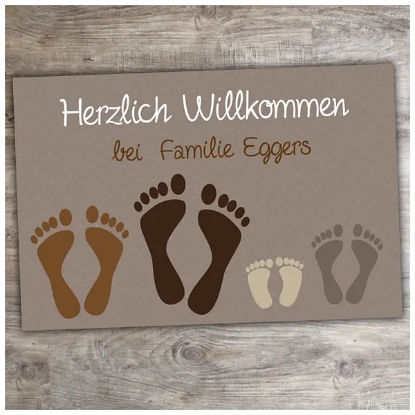 Bild von fussmatte fuer familie mit fuejpg | Individuelle 🎁 persönliche 🎁 personalisierte Geschenke bedruckt ▪ bestickt ▪ graviert