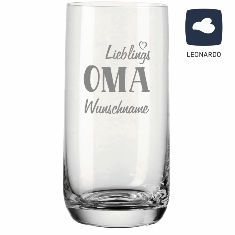 Bild von   trinkglas von leonardo mit grapng | Individuelle 🎁 persönliche 🎁 personalisierte Geschenke bedruckt ▪ bestickt ▪ graviert