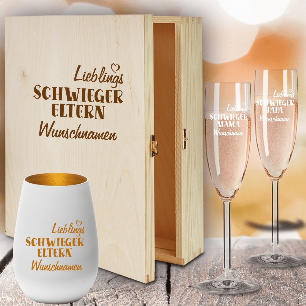 Bild von geschenkbox sektglaeser von lepng | Individuelle 🎁 persönliche 🎁 personalisierte Geschenke bedruckt ▪ bestickt ▪ graviert