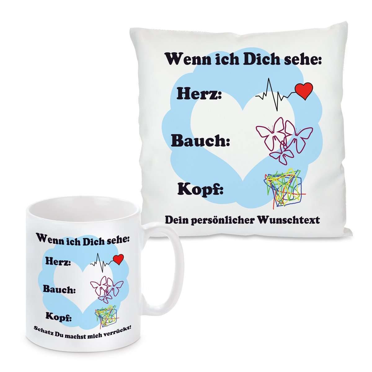 Kissen Oder Tasse Mit Motiv Modell Wenn Ich Dich Sehe Individuelle 🎁 Persönliche 🎁 4544