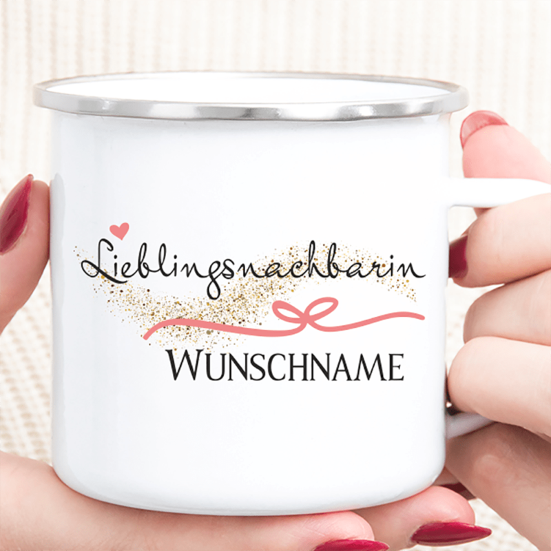 Bild von personalisierte tasse emaillepng | Individuelle 🎁 persönliche 🎁 personalisierte Geschenke bedruckt ▪ bestickt ▪ graviert