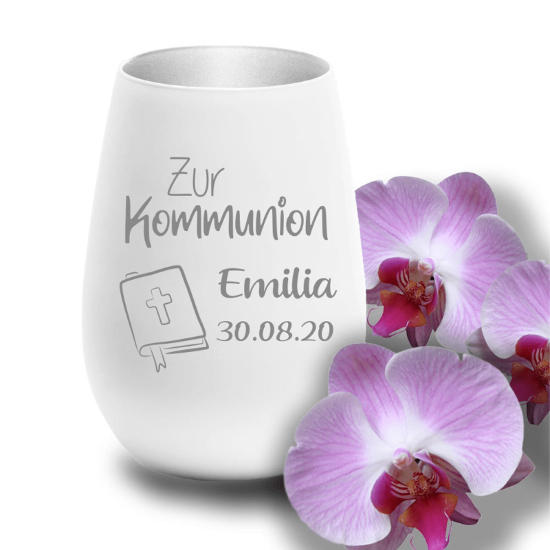 Bild von windlicht mit gravur weiss silpng | Individuelle 🎁 persönliche 🎁 personalisierte Geschenke bedruckt ▪ bestickt ▪ graviert