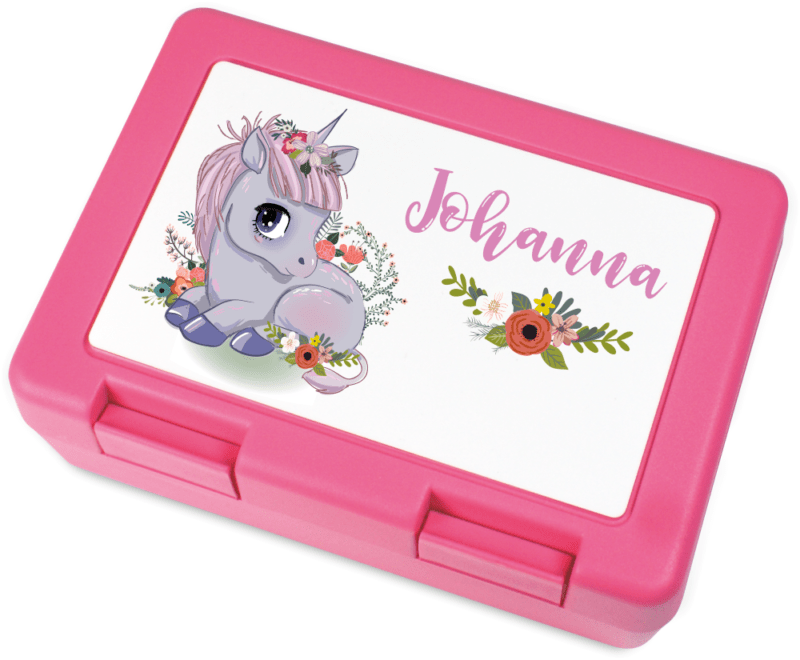 Bild von brotdose mit namen einhorn babpng | Individuelle 🎁 persönliche 🎁 personalisierte Geschenke bedruckt ▪ bestickt ▪ graviert