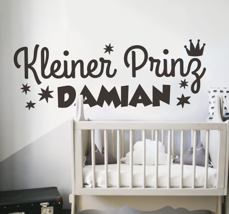 Bild von kleiner prinz mit namen aufklejpg | Individuelle 🎁 persönliche 🎁 personalisierte Geschenke bedruckt ▪ bestickt ▪ graviert