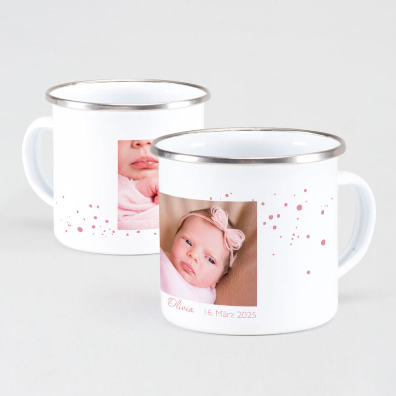 Bild von   konfetti emaille tasse mit namjpg | Individuelle 🎁 persönliche 🎁 personalisierte Geschenke bedruckt ▪ bestickt ▪ graviert