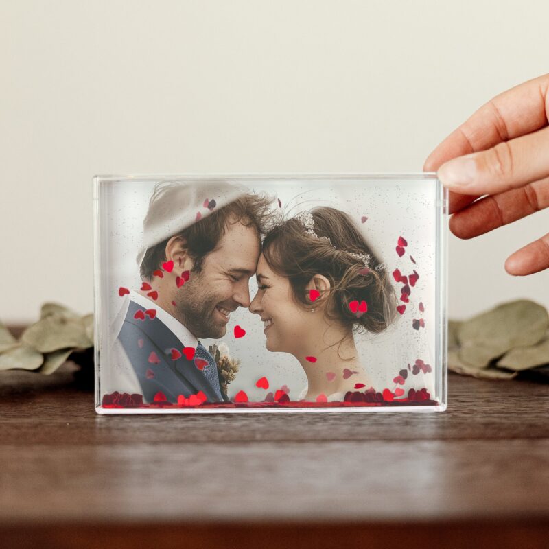 Bild von schneekugel mit foto rechtecjpg | Individuelle 🎁 persönliche 🎁 personalisierte Geschenke bedruckt ▪ bestickt ▪ graviert