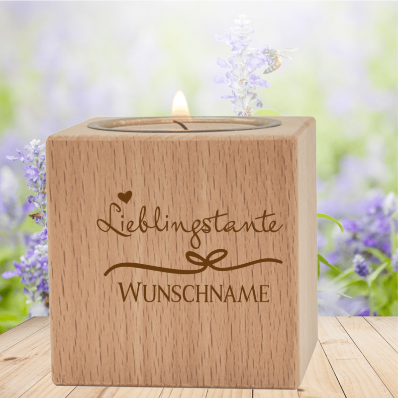 Bild von teelichthalter lieblingstantepng | Individuelle 🎁 persönliche 🎁 personalisierte Geschenke bedruckt ▪ bestickt ▪ graviert