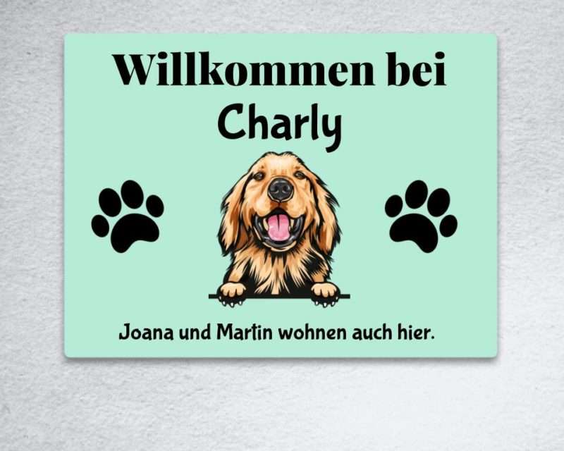 Bild von willkommen hunde portraitjpg | Individuelle 🎁 persönliche 🎁 personalisierte Geschenke bedruckt ▪ bestickt ▪ graviert