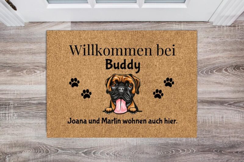 Bild von individuelle haustier fussmattjpg | Individuelle 🎁 persönliche 🎁 personalisierte Geschenke bedruckt ▪ bestickt ▪ graviert