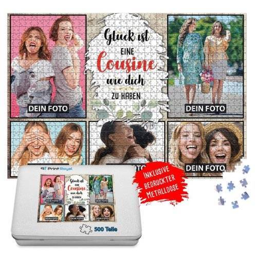 Bild von   foto puzzle fuer die cousinejpg | Individuelle 🎁 persönliche 🎁 personalisierte Geschenke bedruckt ▪ bestickt ▪ graviert