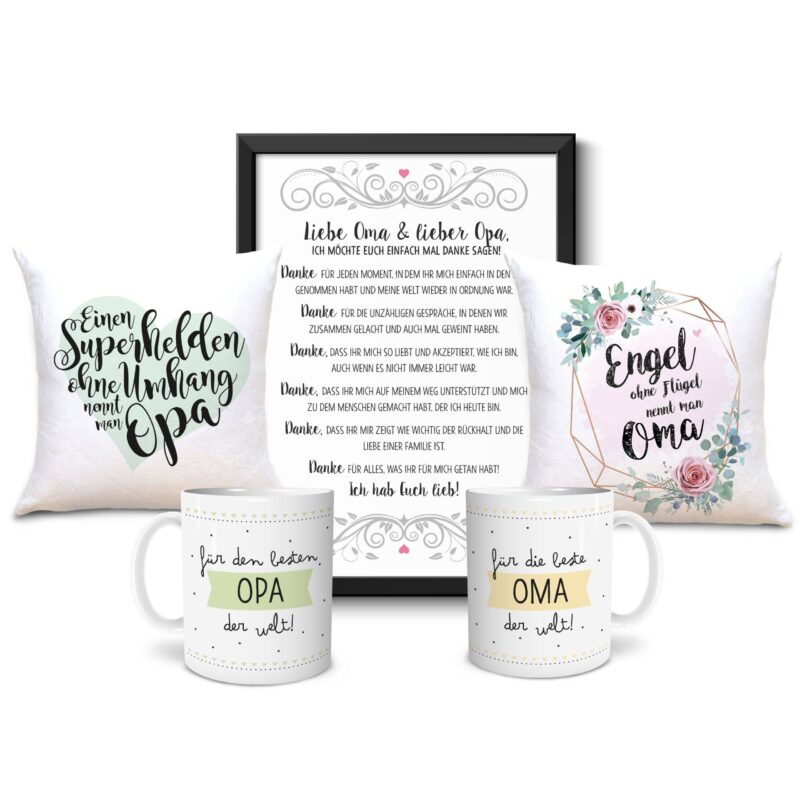 Bild von geschenkset oma opa xxxljpg | Individuelle 🎁 persönliche 🎁 personalisierte Geschenke bedruckt ▪ bestickt ▪ graviert