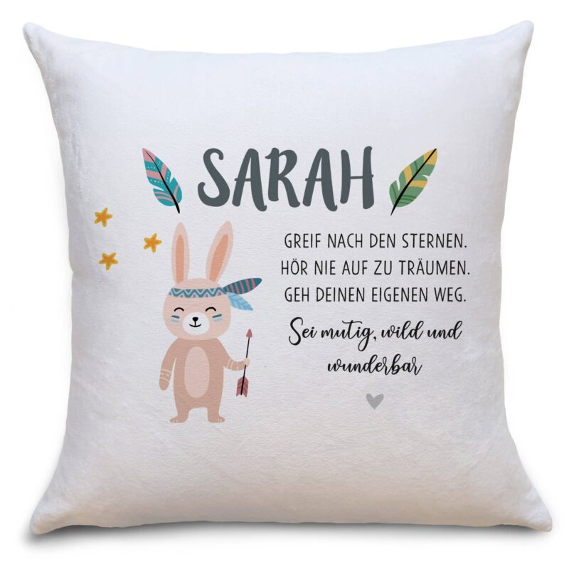 Bild von kinderkissen hase bohojpg | Individuelle 🎁 persönliche 🎁 personalisierte Geschenke bedruckt ▪ bestickt ▪ graviert