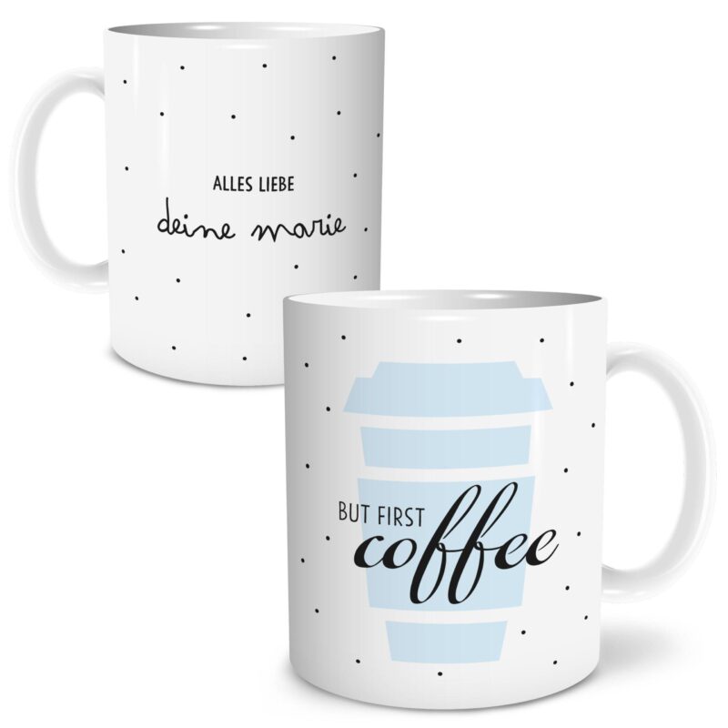 Bild von but first coffeejpg | Individuelle 🎁 persönliche 🎁 personalisierte Geschenke bedruckt ▪ bestickt ▪ graviert