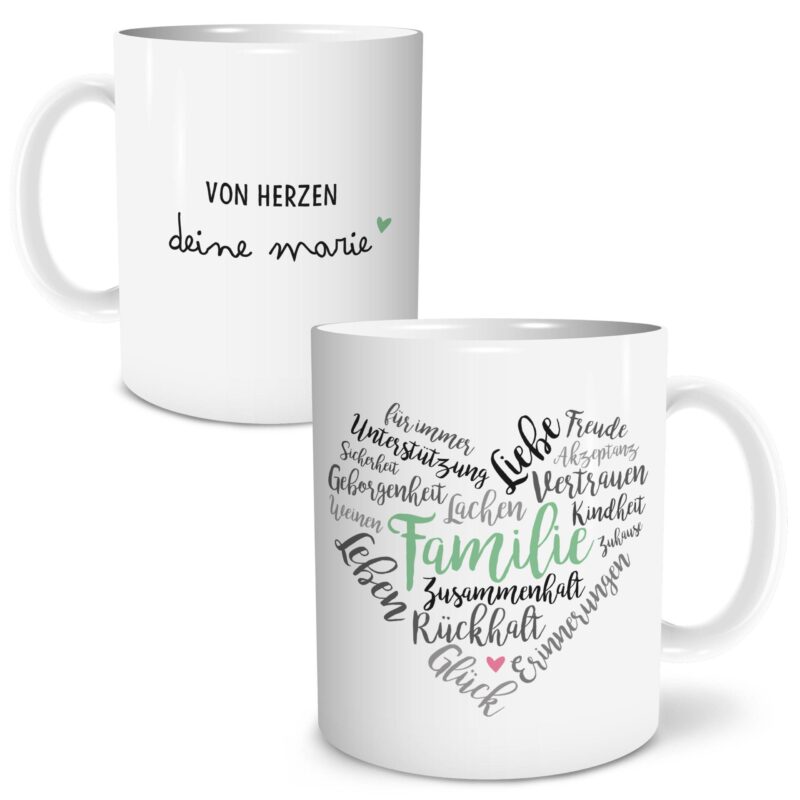 Bild von tasse familie herzjpg | Individuelle 🎁 persönliche 🎁 personalisierte Geschenke bedruckt ▪ bestickt ▪ graviert